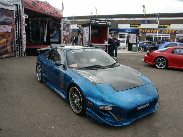 Toyota MR2 Mk2 Blue Marble Effect and Carbon Bonnet